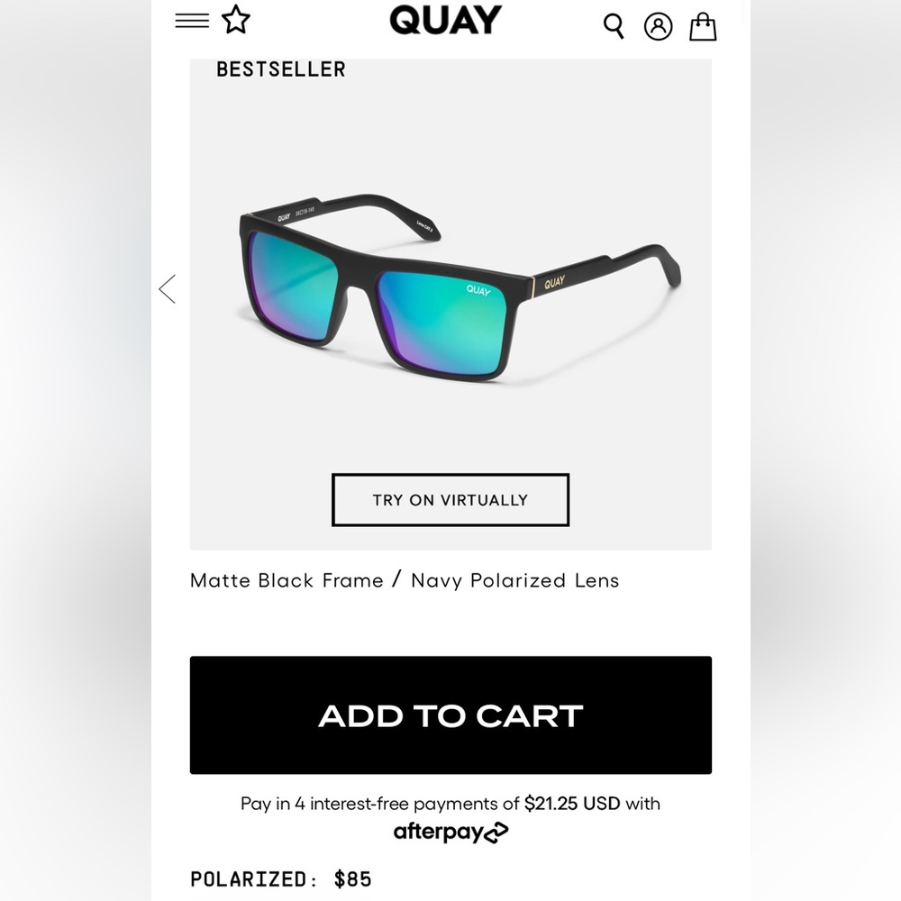 Quay matte sunglasses. Never used